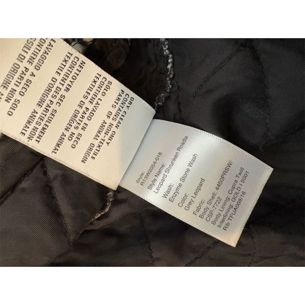 R13 Women's Leopard-Print Bomber Jacket Size L, Gray Black - Picture 9 of 10